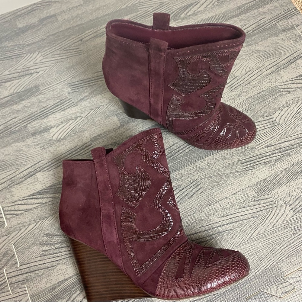 STEVEN Mitch Wedge Leather Bootie by Steve Madden - Picture 3 of 11